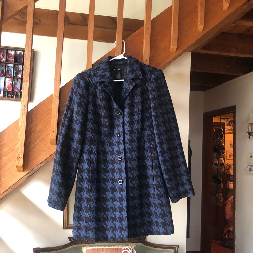 AXCESS Black and Blue Houndstooth Coat